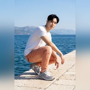 Square Zero Biker Jeans – Burnt Orange Distressed Moto Style Pants 32x33